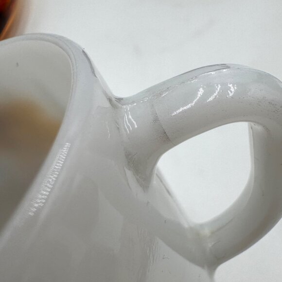 Vintage Federal Milk Glass Mug Daffodil Floral Pattern Coffee Cup White yellow s - Picture 6 of 9